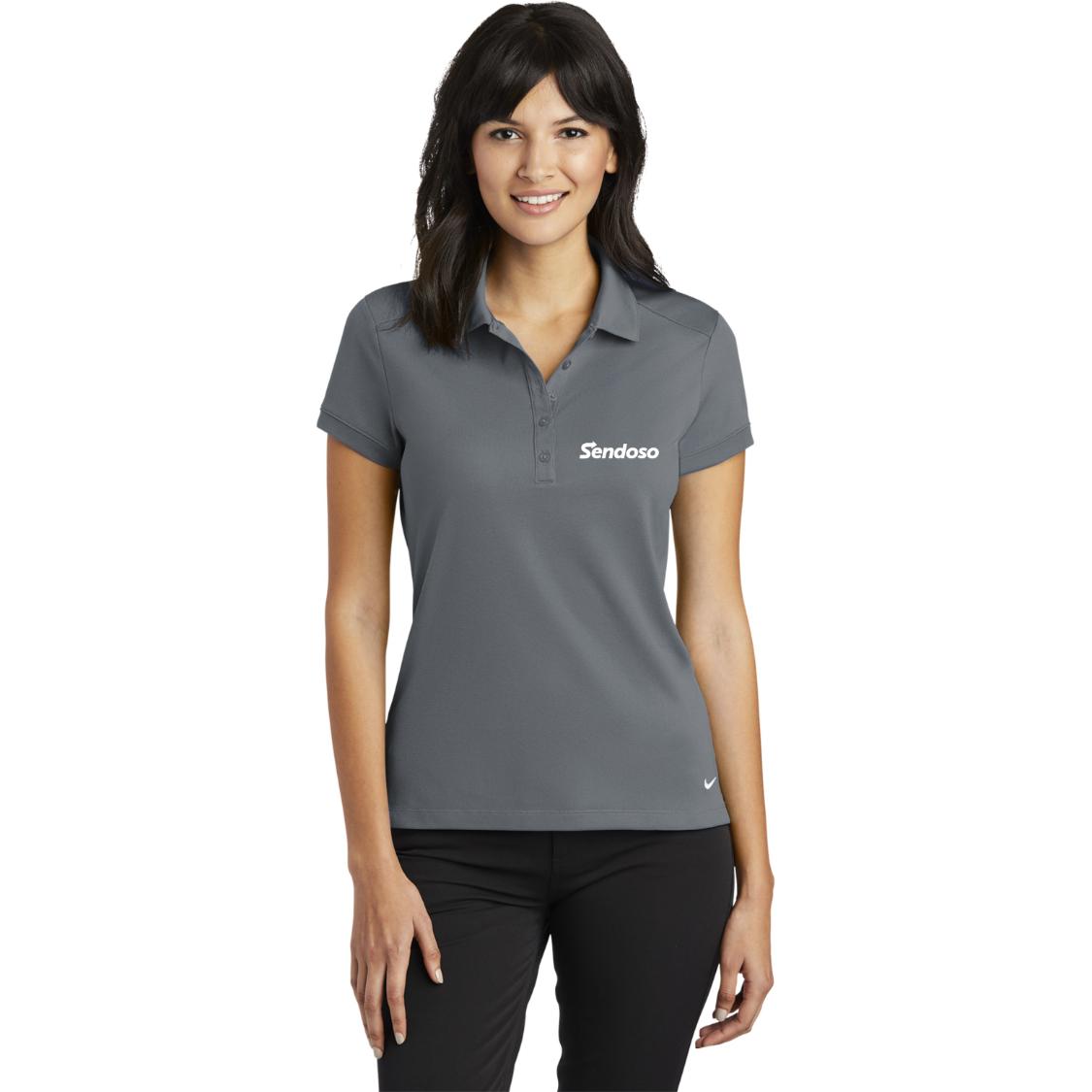 Ladies Nike Dri-FIT Solid Icon Pique Modern Fit Polo