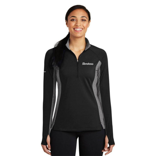 Women's Sport-Tek Stretch Contrast 1/2 Zip Pullover